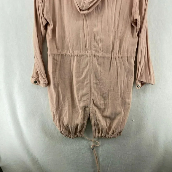 Love Tree Jacket Women's Sz Small Pink Snap Front Chest Pocket Hooded Drawstring - Picture 9 of 12